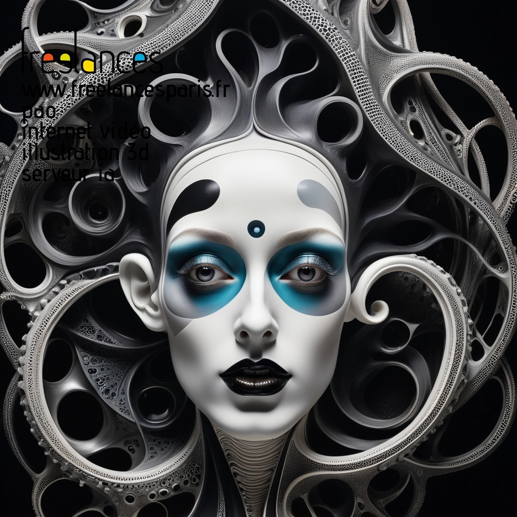 Pao mise en page internet vidéo illustration 3d serveur IA générative AI freelance paris studio de création magazines ufu98zu0